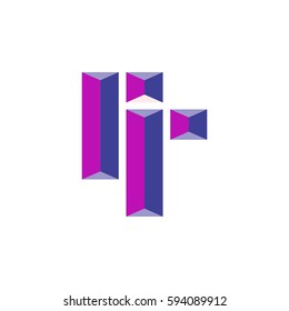 3d double letter r logo vector