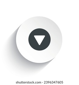 3D down arrow icon button vector isolated on white background.