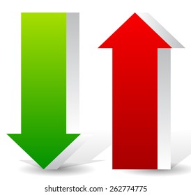 3D Up and Down Arrow Shapes