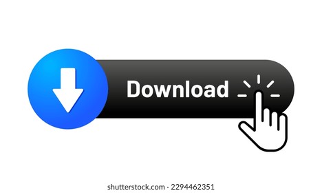 3D download button icon. Download buttons. Upload icon. Down arrow bottom side symbol. Click here button. Save cloud icon push button for UI UX, website, mobile application.