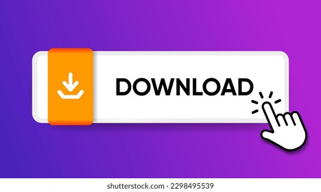 icono del botón de descarga 3D. Icono de envío. Símbolo inferior de la flecha abajo. Pulse aquí. Botón de inserción de icono en la nube para UI UX, sitio web, aplicación móvil.