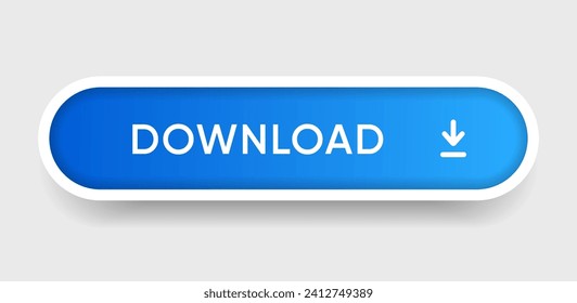 3D download button icon. Upload icon. Down arrow bottom side symbol. Click here button. Save cloud icon push button for UI UX, website, mobile application.