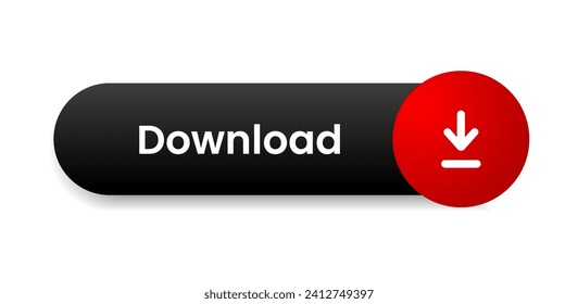 icono del botón de descarga 3D. Icono de envío. Símbolo inferior de la flecha abajo. Pulse aquí. Botón de inserción de icono en la nube para UI UX, sitio web, aplicación móvil.