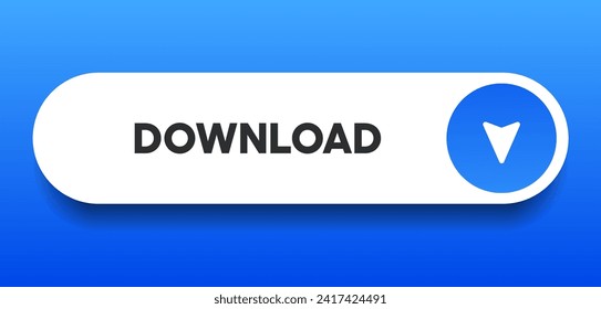 3D download button icon. Upload icon. Down arrow bottom side symbol. Click here button. Save cloud icon push button for UI UX, website, mobile application.