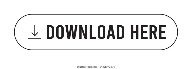 3D download button icon. Upload icon. Down arrow bottom side symbol. Click here button. Save cloud icon push button for UI UX, website, mobile application.