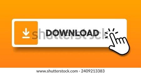 3D download button icon. Upload icon. Down arrow bottom side symbol. Click here button. Save cloud icon push button for UI UX, website, mobile application.