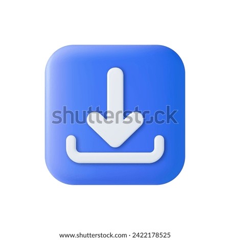 3d download icon isolated on white background. great design for any purposes. Check mark icon. Web ui design. 3d rendering. Vector illustration