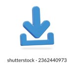 3d download icon rendering transparent background