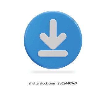 3d download icon rendering transparent background