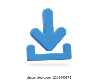 3d download icon rendering transparent background