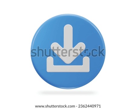 3d download icon rendering transparent background