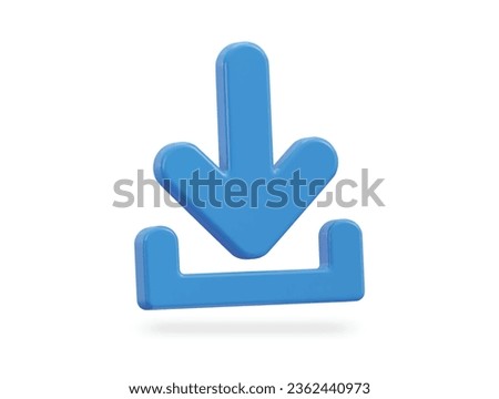 3d download icon rendering transparent background