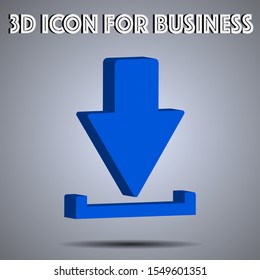 3D download, upload symbol Icon vector illustration. Technology theme icon from iot set. Isometric flat seo design. Digital web objects and symbols for app, vlog, blog, business, social media