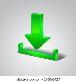 3d Download Vector Glossy Icon