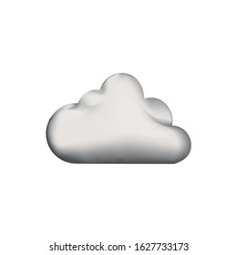 3d drawing of a cloud. Cartoon image of a white cloud.