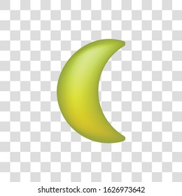 3d drawing of the crescent moon. Funny image for children.