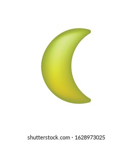 3d drawing of the crescent moon. Funny image for children.