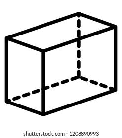 3d drawing cuboid vector icon