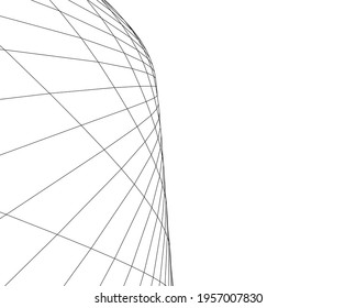 3d drawing of modern architecture