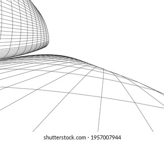 3d drawing of modern architecture
