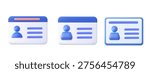 3d Driver license, id card, plastic card, badge icon. 3d rendering. Vector illustration