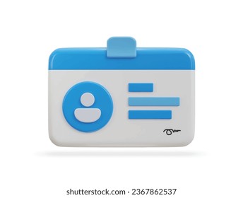 3d driver license, id card, plastic card icon