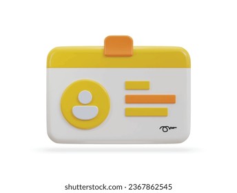 3d driver license, id card, plastic card icon