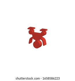Icono de drone 3D. Símbolo de la cámara de aire. Elemento de diseño del logotipo