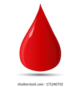 3d drop of blood isolated on white background. Vector EPS 10 illustration.