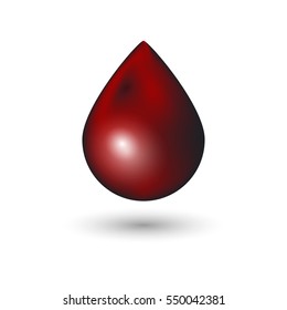 3d drop of blood. Vector illustration