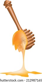 3d dropped honey illustration, vector, honeycomb