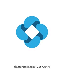 3d drops water in circle square shape logo vector