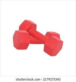 3d dumbbell icon illustration isolated on white background. gym concept illustration.