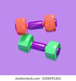 3d dumbbell icon illustration isolated