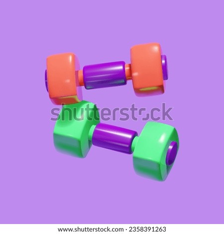 3d dumbbell icon illustration isolated
