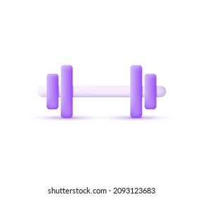 3D-Dumbell-Symbol einzeln auf weißem Hintergrund. Sportsymbol. Gewichtungssymbol. Trendy und modern im 3D-Stil.