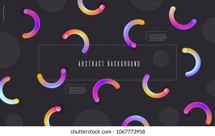 3d dynamic blurred shapes Abstract dark background Bright rainbow pattern for creative design Minimal geometric background for posters banners flyers presentation covers etc Vector Eps10
