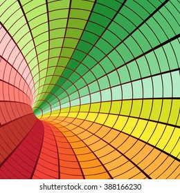 3D dynamic color background made of rectangles in a spiral motion 