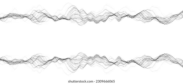  3d dynamic double digital wave. Smart technology wave. Flow digital structure. Cyber technology background. 3D rendering.