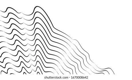 3d Dynamic Forms. Optical Illustration. Graphic Print. Abstract Black Stripes On White. Zebra Effect. Creative Design Element.