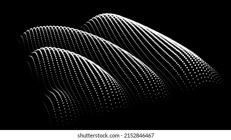 3d dynamic node of big data dots science. Wave infinity sinusoid line from particles. Swirl hill electric neon bulge topology. Vibrate waveform drum music background. Sea research science drip drop