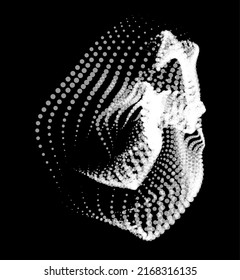 3d dynamic node of big data dots science. Wave infinity sinusoid line from particles. Swirl hill electric neon bulge explosion. Vibrate waveform sphere background. Flower research science net drip.