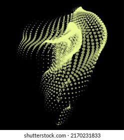 3d dynamic node of big data dots science. Wave infinity sinusoid line from particles. Swirl hill electric neon bulge explosion. Vibrate waveform sphere background. Flower research science net drip.