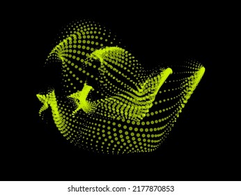 3d dynamic node of big data dots science. Wave infinity sinusoid line from particles. Swirl hill electric neon bulge explosion. Vibrate waveform sphere background. Flower research science net drip.