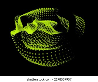 3d dynamic node of big data dots science. Wave infinity sinusoid line from particles. Swirl hill electric neon bulge explosion. Vibrate waveform sphere background. Flower research science net drip.