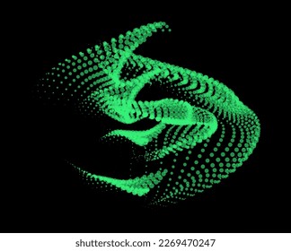3d dynamic node of big data dots science. Wave infinity sinusoid line from particles. Swirl hill electric neon bulge explosion. Vibrate waveform sphere background. Flower research science net drip.