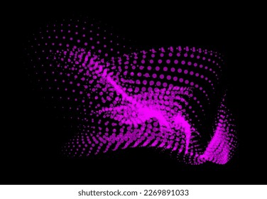 3d dynamic node of big data dots science. Wave infinity sinusoid line from particles. Swirl hill electric neon bulge explosion. Vibrate waveform sphere background. Flower research science net drip.