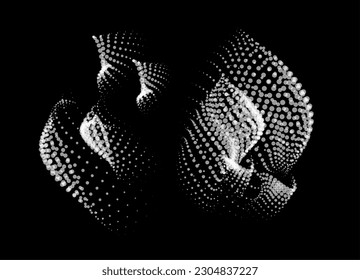 3d dynamic node of big data dots science. Wave infinity sinusoid line from particles. Swirl hill electric neon bulge explosion. Vibrate waveform sphere background. Flower research science net drip.