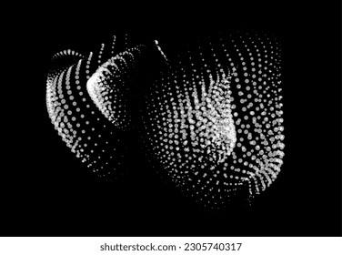 3d dynamic node of big data dots science. Wave infinity sinusoid line from particles. Swirl hill electric neon bulge explosion. Vibrate waveform sphere background. Flower research science net drip.