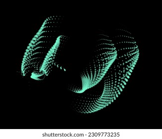 3d dynamic node of big data dots science. Wave infinity sinusoid line from particles. Swirl hill electric neon bulge explosion. Vibrate waveform sphere background. Flower research science net drip.